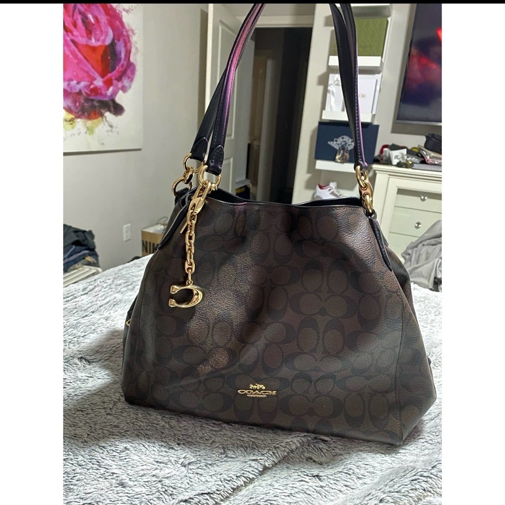 Coach Hallie Shoulder Bag f80271 w/wallet & charm